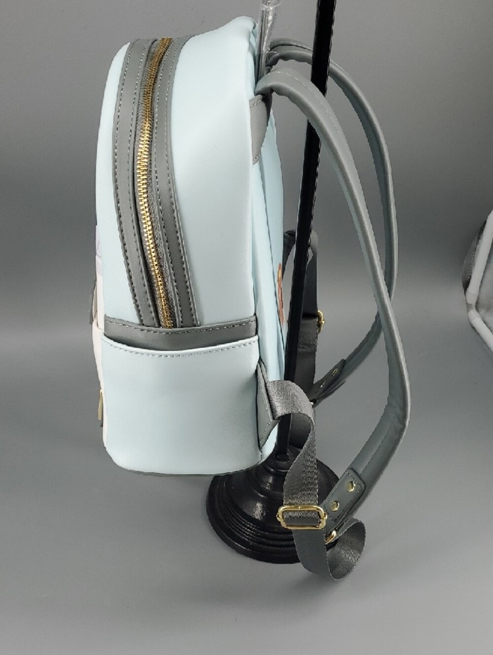 Loungefly Light Blue Arthurian Mini Backpack with Gold Hardware - Picture 5 of 10